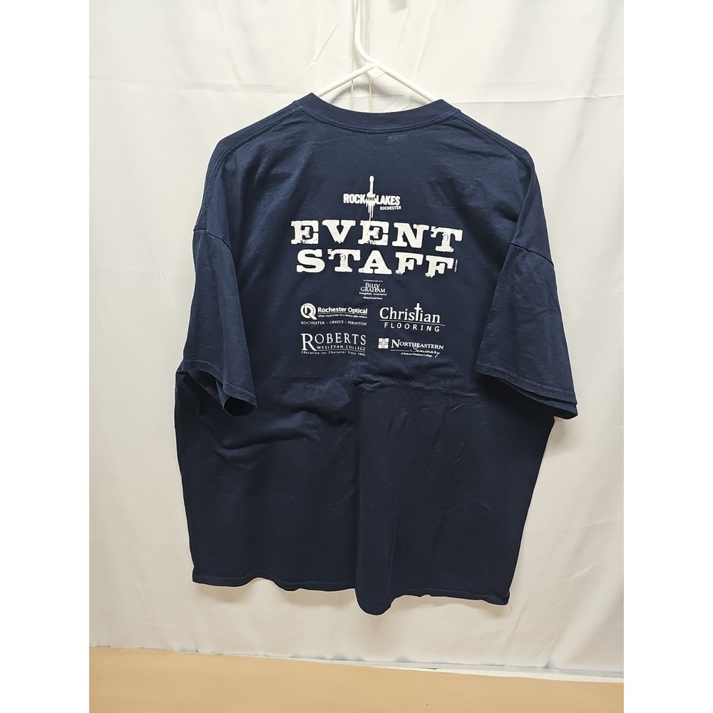Rare Blue Vtg Billy Graham Evangelist Rock the Lakes Event Staff T Shirt Sz 2xl - Picture 7 of 12